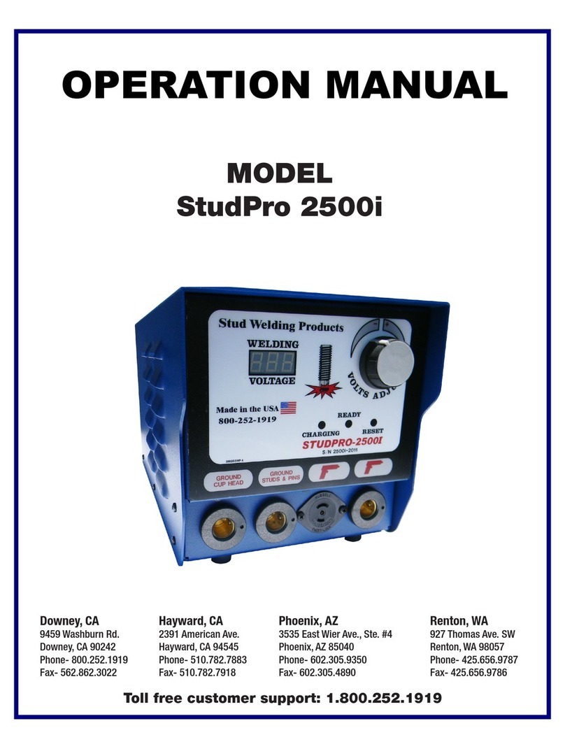 stud welding products StudPro 2500i Operation manual stud welding products StudPro 2500i Operation manual