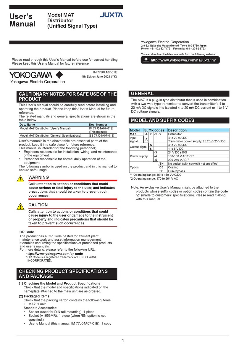 YOKOGAWA JUXTA MA7 User manual YOKOGAWA JUXTA MA7 User manual