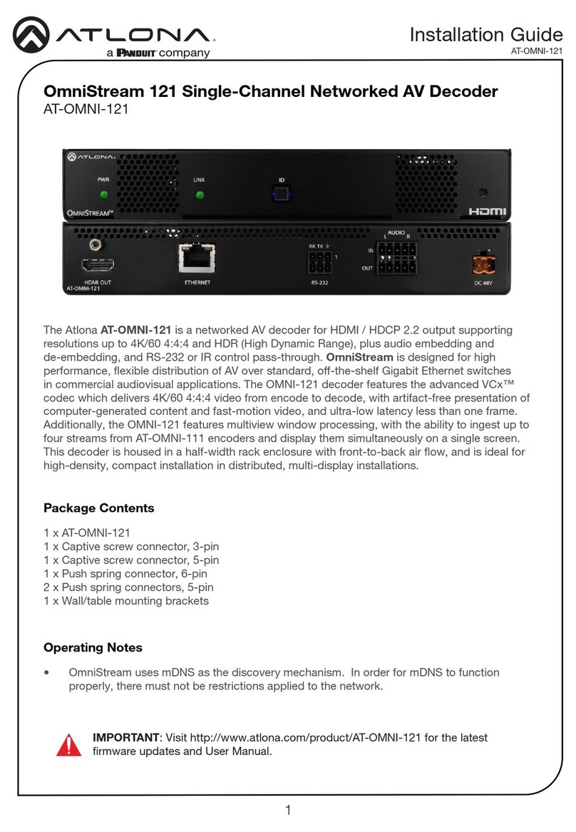 Panduit Atlona OmniStream AT-OMNI-121 User manual