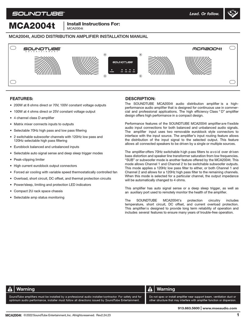 Sound Tube MCA2004t installation manual
