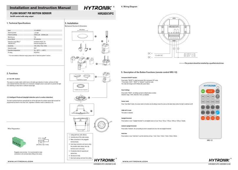Hytronik HIR28DCVFC Installation and instruction manual