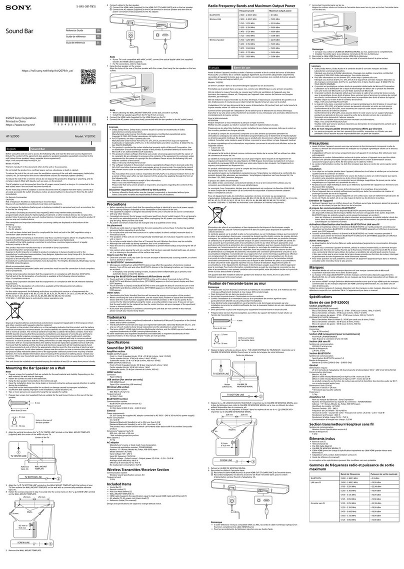 Sony HT-S2000 User manual Sony HT-S2000 User manual