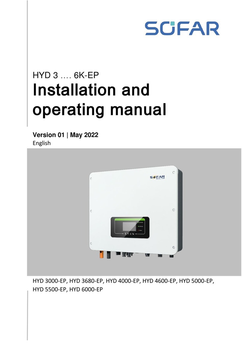 Sofar HYD 3 6K-EP Series Installation and operating manual
