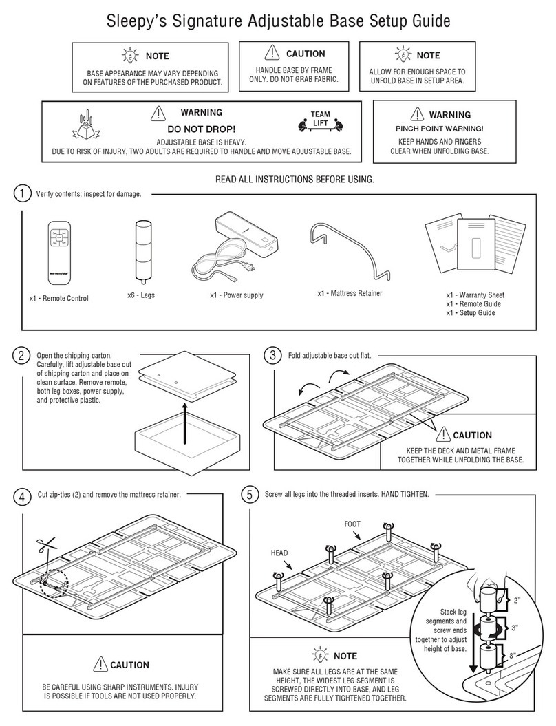 Leggett & Platt Sleepy's Signature Adjustable Base User manual Leggett & Platt Sleepy's Signature Adjustable Base User manual