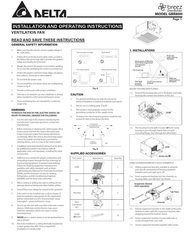 Delta breez GBR80H User manual