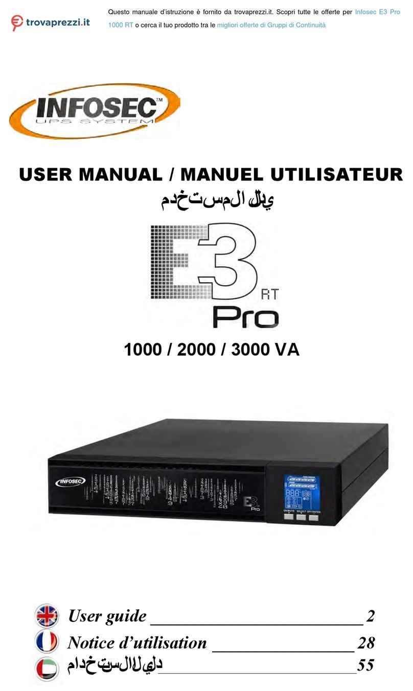INFOSEC UPS SYSTEM E3 PRO 1000 RT User manual