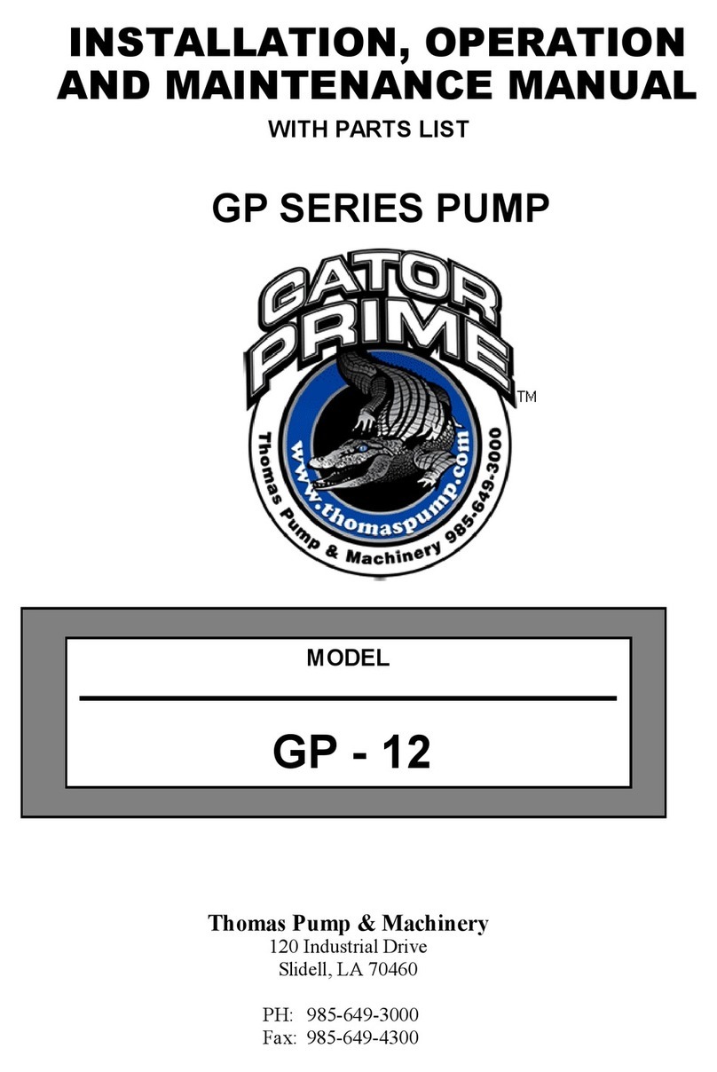 Gator Prime GP Series Installation, operation, and maintenance manual with parts list