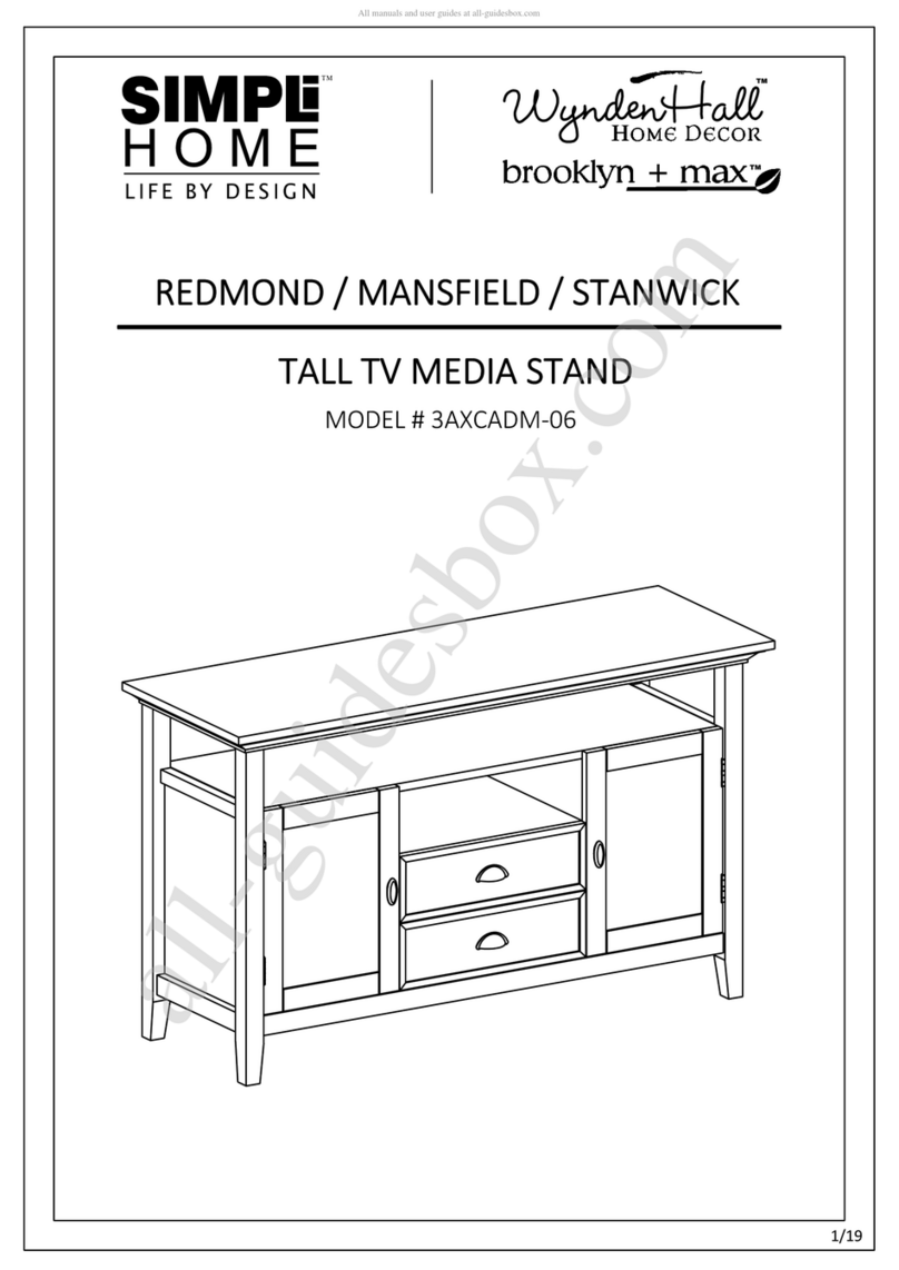 Simpli Home WyndenHall Brooklyn + Max 3AXCADM-06 User manual