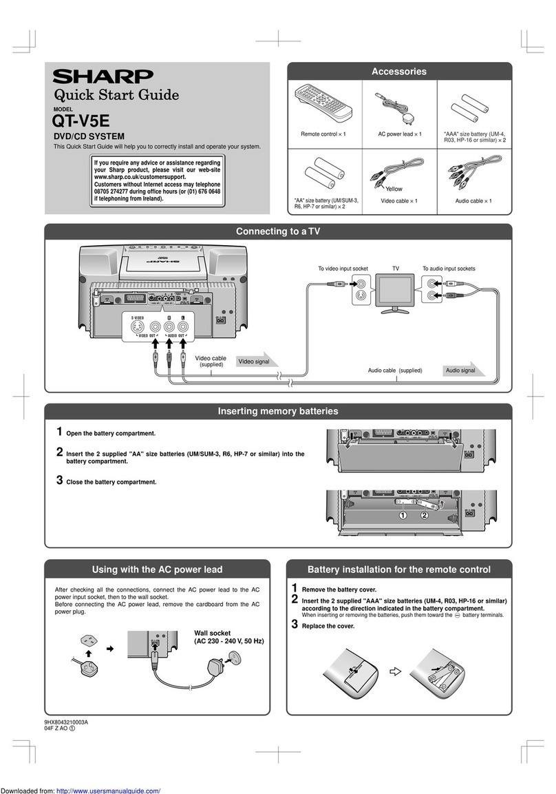 Sharp QT-V5E quick start guide