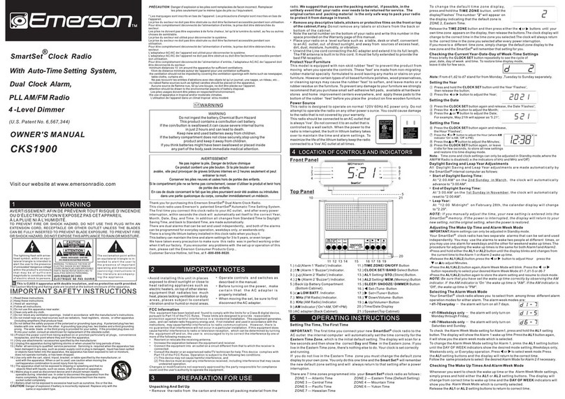 Emerson SmartSet CKS1900 User manual