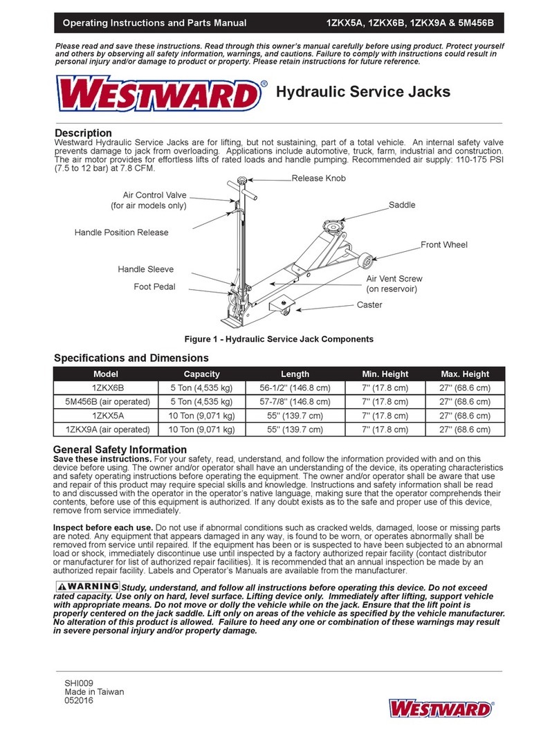 Westward 1ZKX5A Operating instructions and parts manual