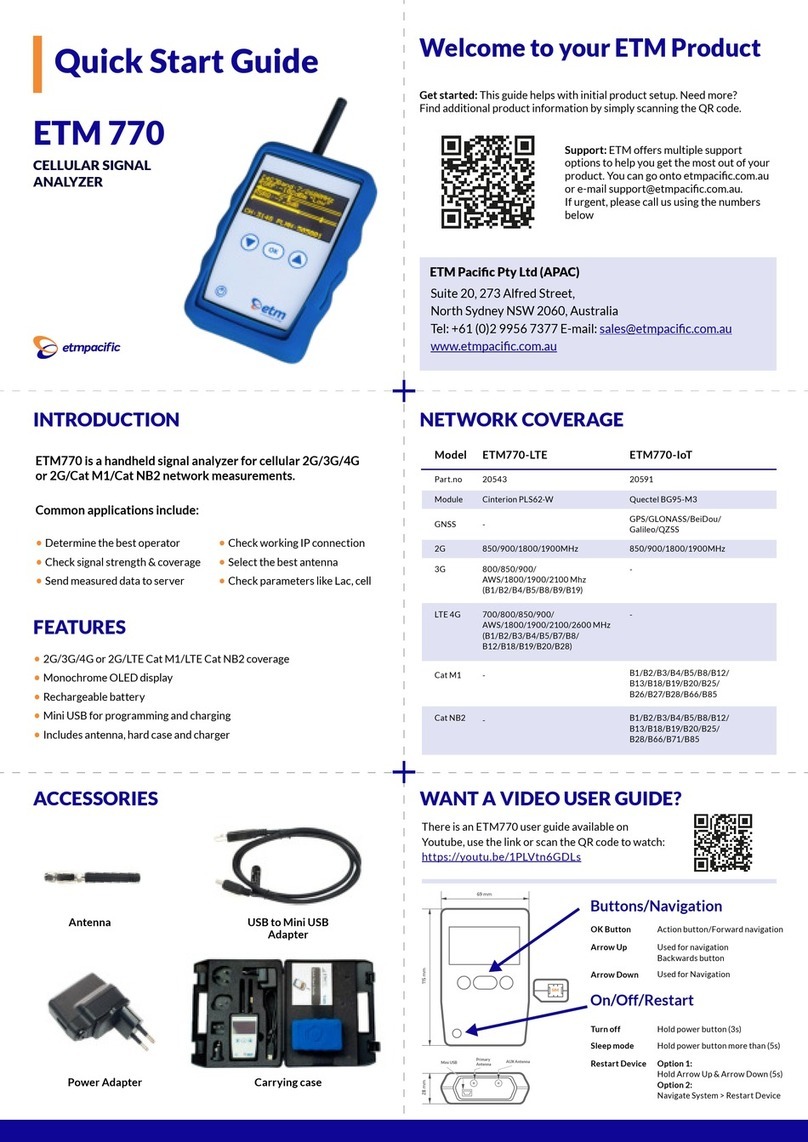 ETM ETM770 User manual