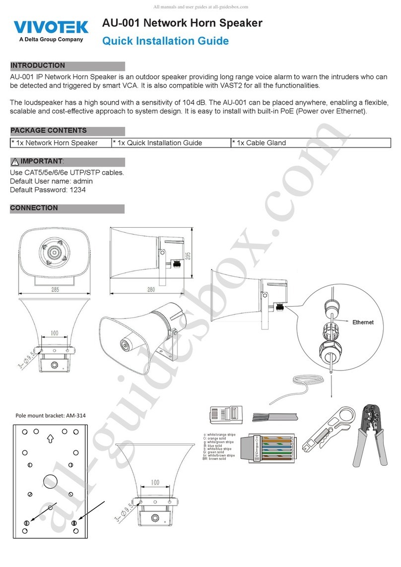 Delta VIVOTEK AU-001 Quick installation guide
