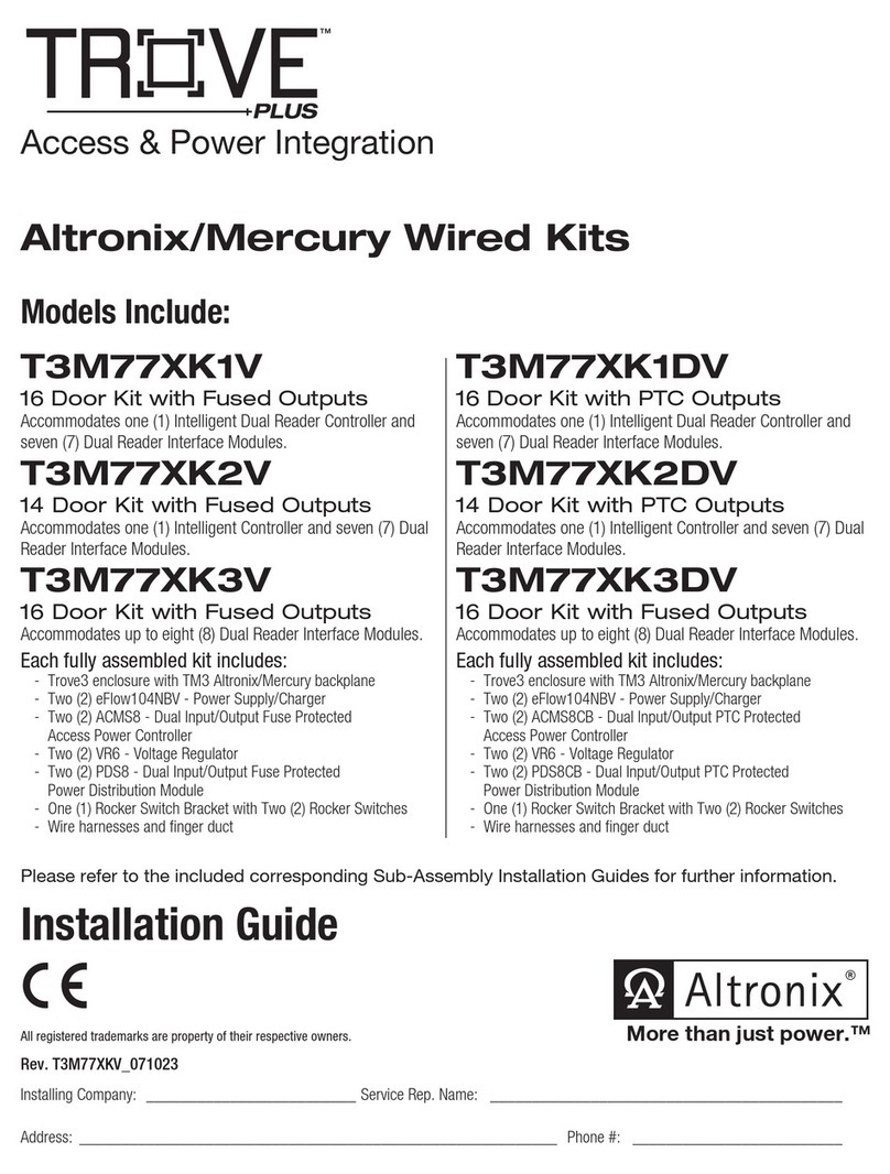 Altronix TROVE PLUS T3M77XK1V installation guide