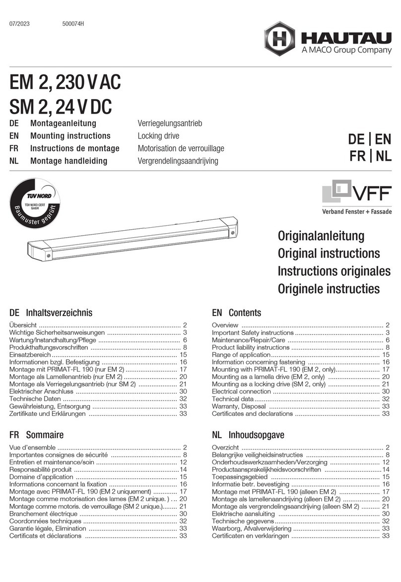 Maco HAUTAU EM 2 Mounting instructions