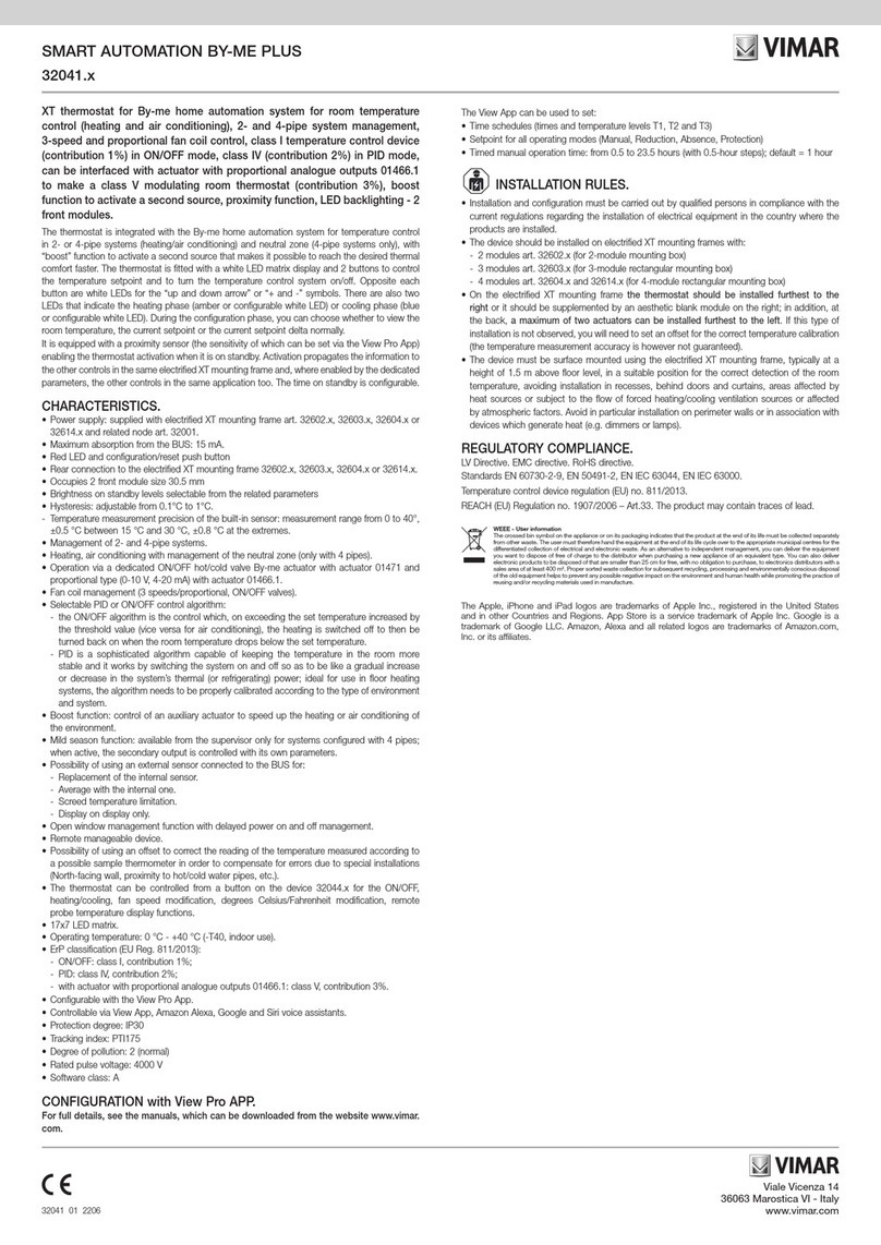 Vimar BY-ME PLUS 32041 Series User manual