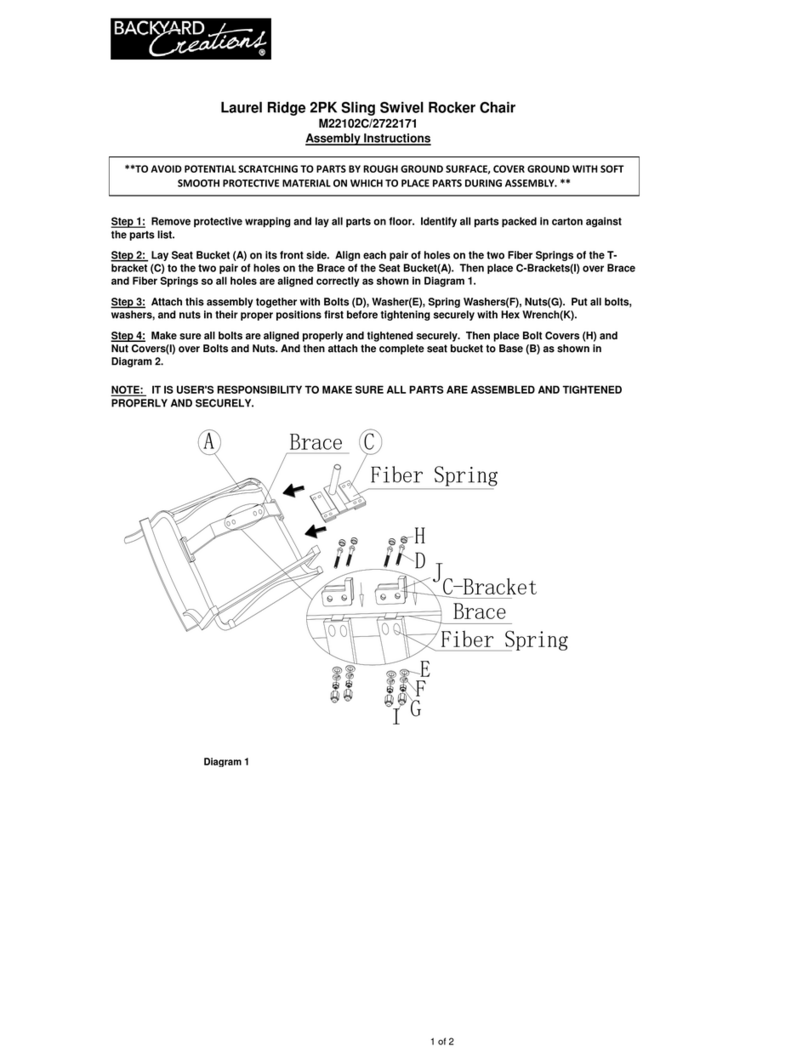 Backyard Creations Laurel Ridge M22102C Assembly instructions Backyard Creations Laurel Ridge M22102C Assembly instructions