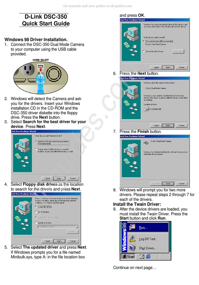 D-Link DSC-350 - Digital Camera - 0.35 Megapixel User manual D-Link DSC-350 - Digital Camera - 0.35 Megapixel User manual