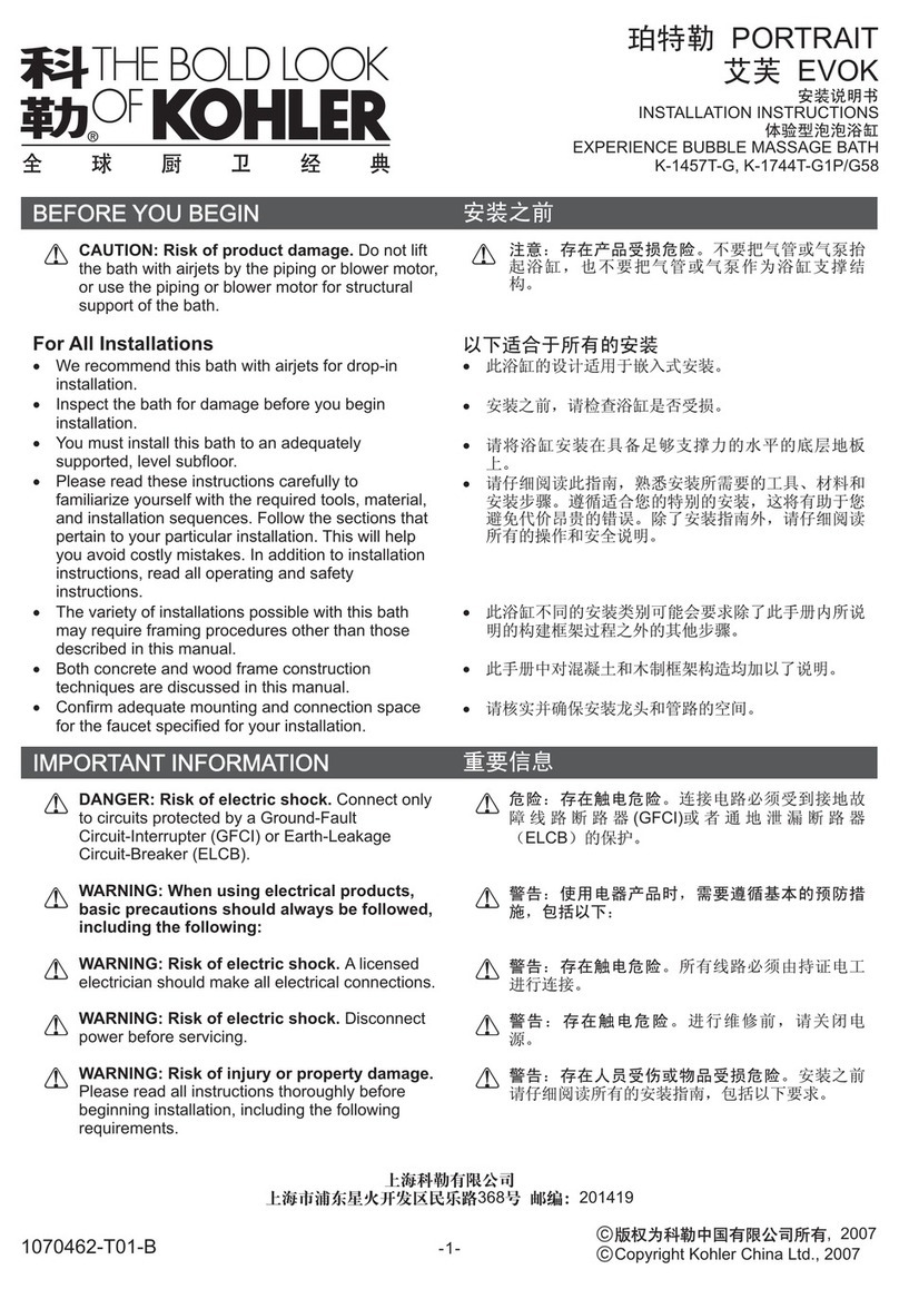 Kohler K-1457T-G User manual