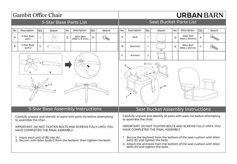 Urban Barn Gambit 221182 User manual Urban Barn Gambit 221182 User manual