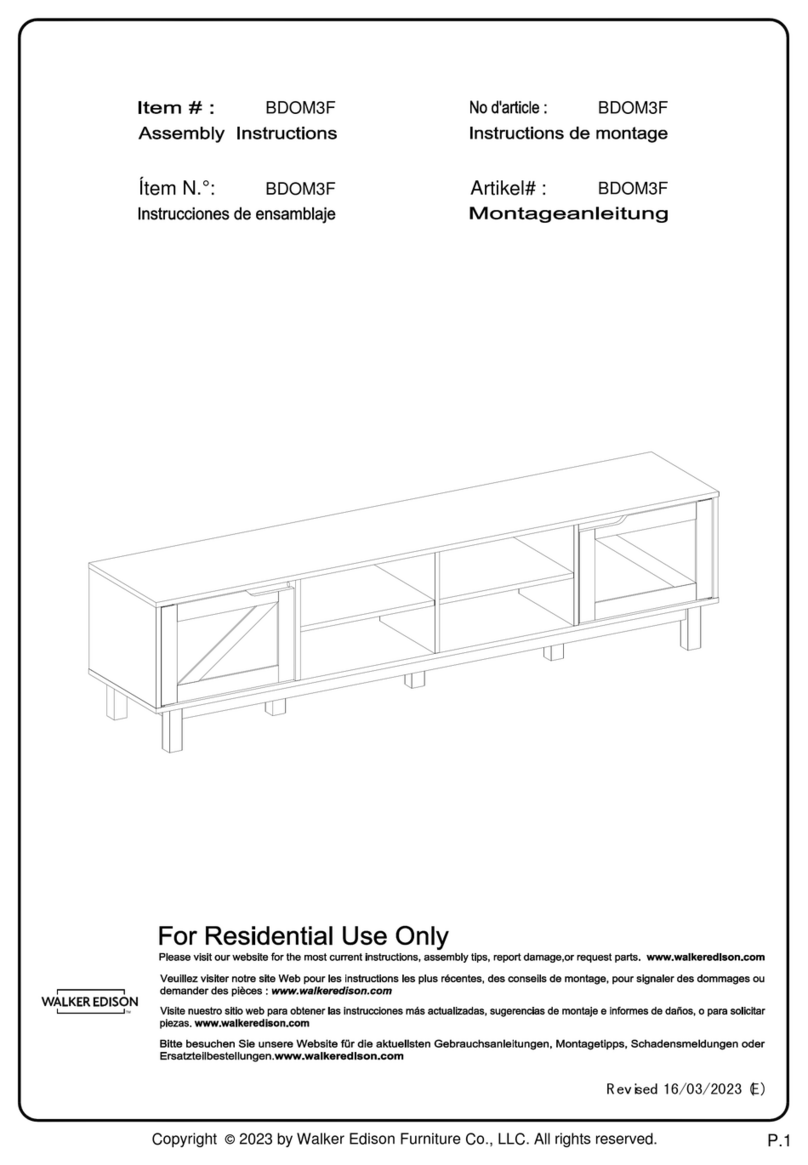 Walker Edison BDOM3F Assembly instructions