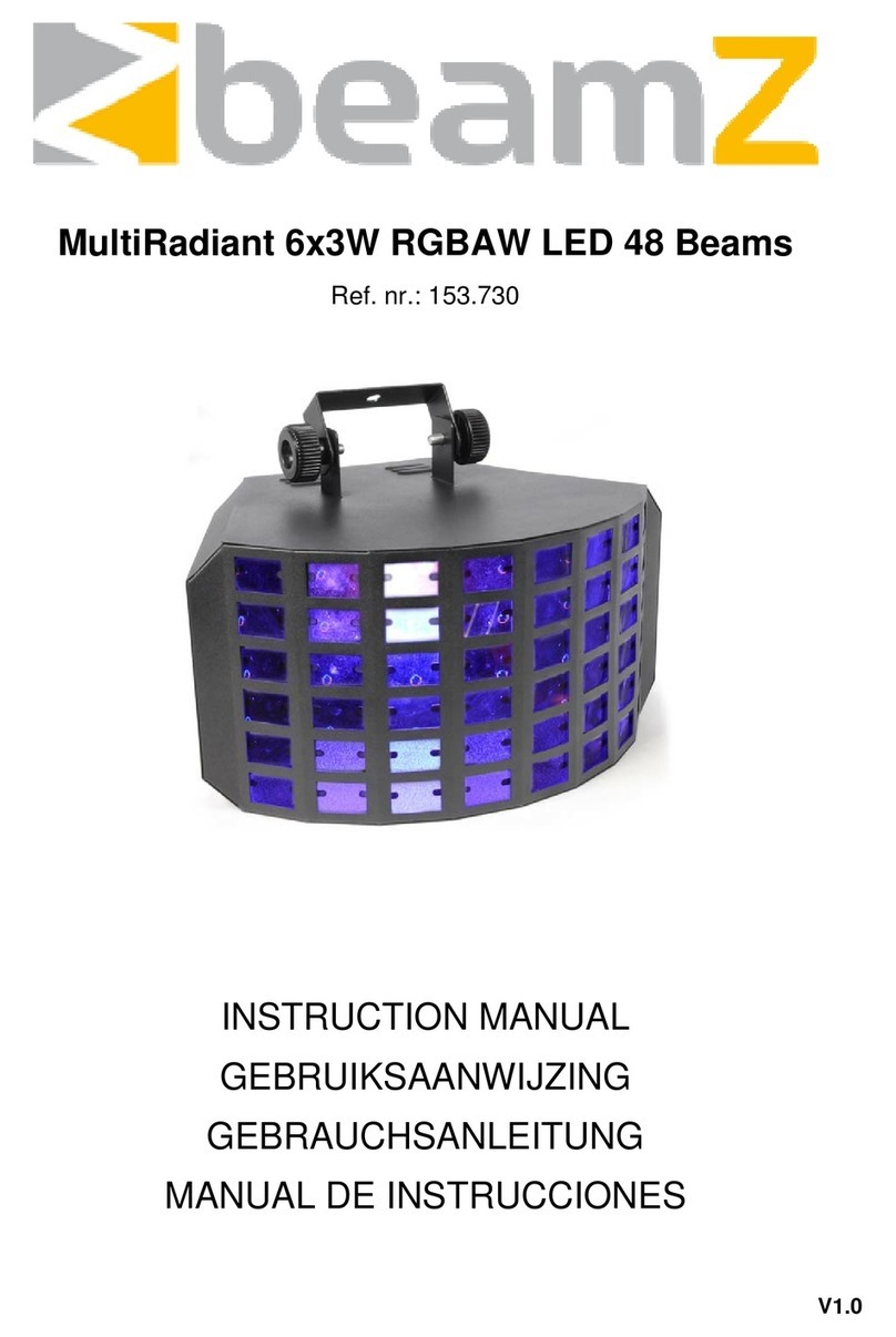 Beamz MultiRadiant 6x3W RGBAW LED 48 Beams instruction manual