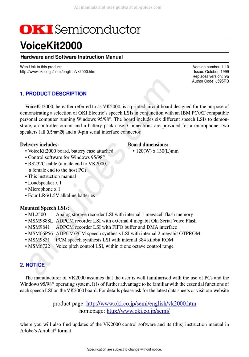 Oki Semiconductor VoiceKit2000 instruction manual