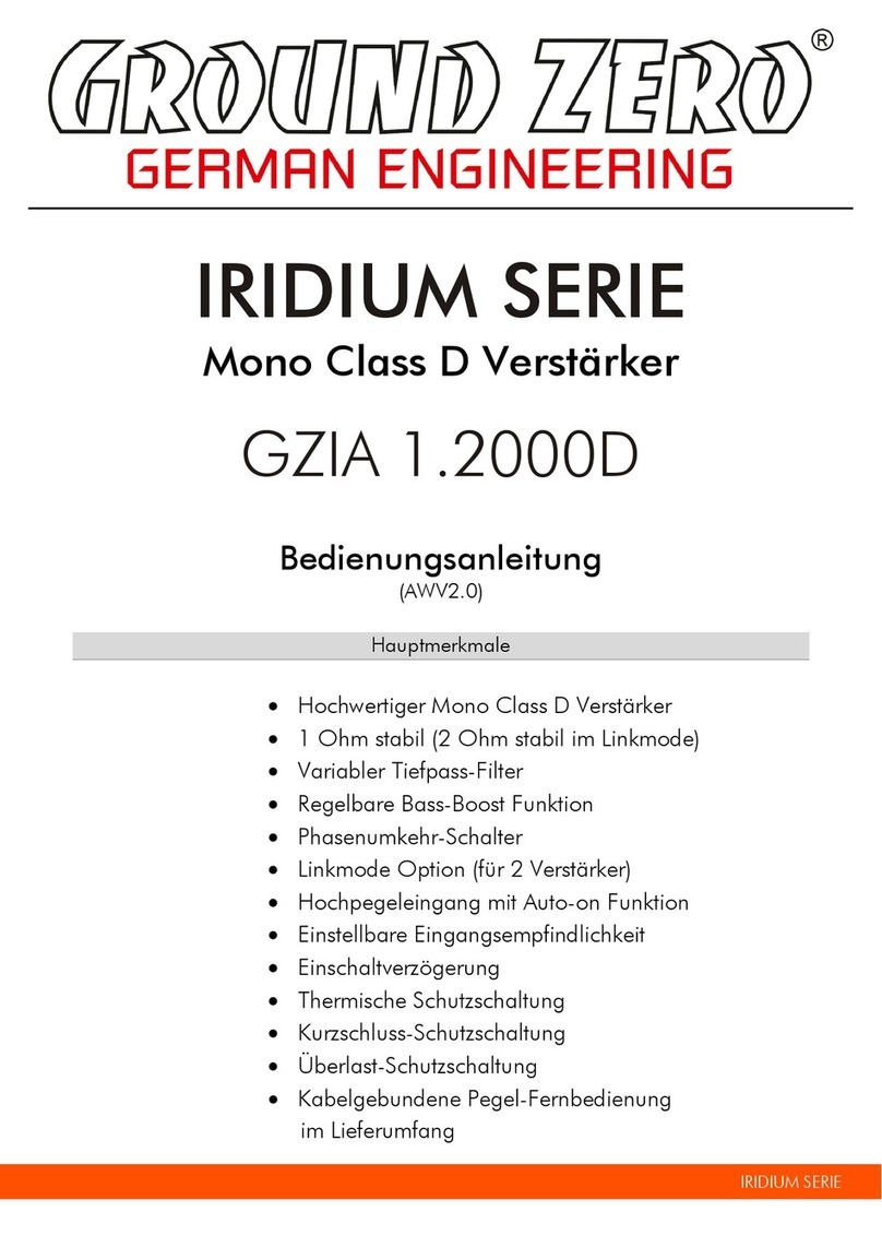 Ground Zero IRIDIUM SERIES owner's manual