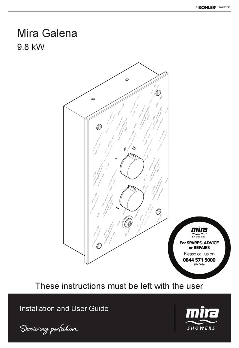 Kohler Mira Showers Escape Thermostatic 9.8 kW Installation and user guide