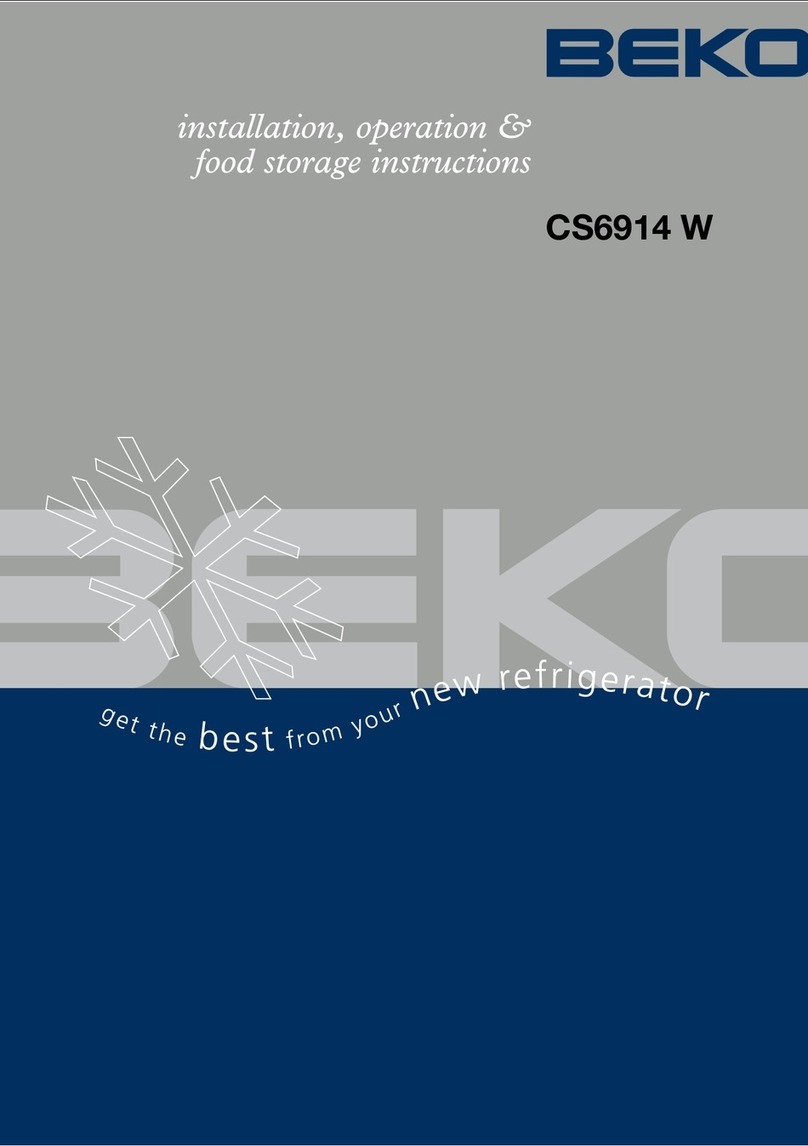 Beko CS6914 W Installation, operation & food storage instructions Beko CS6914 W Installation, operation & food storage instructions