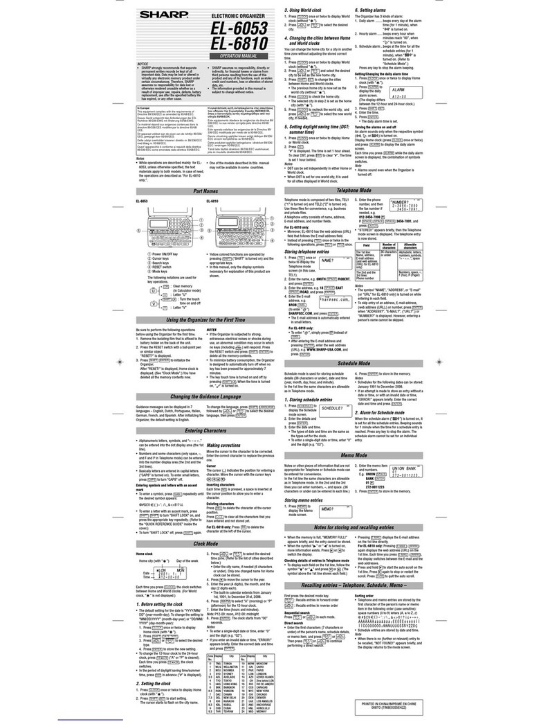 Sharp EL-6053 User manual Sharp EL-6053 User manual