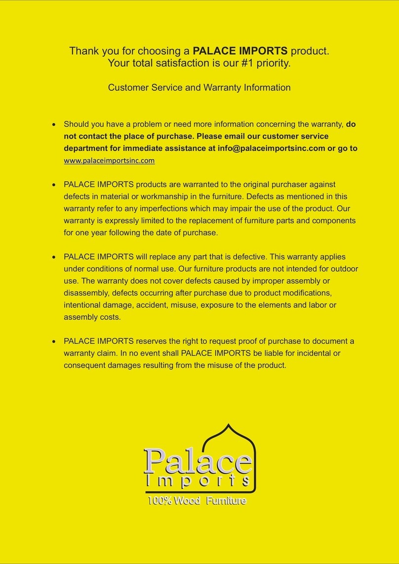 Palace Imports COSMO 7211 Assembly guide Palace Imports COSMO 7211 Assembly guide