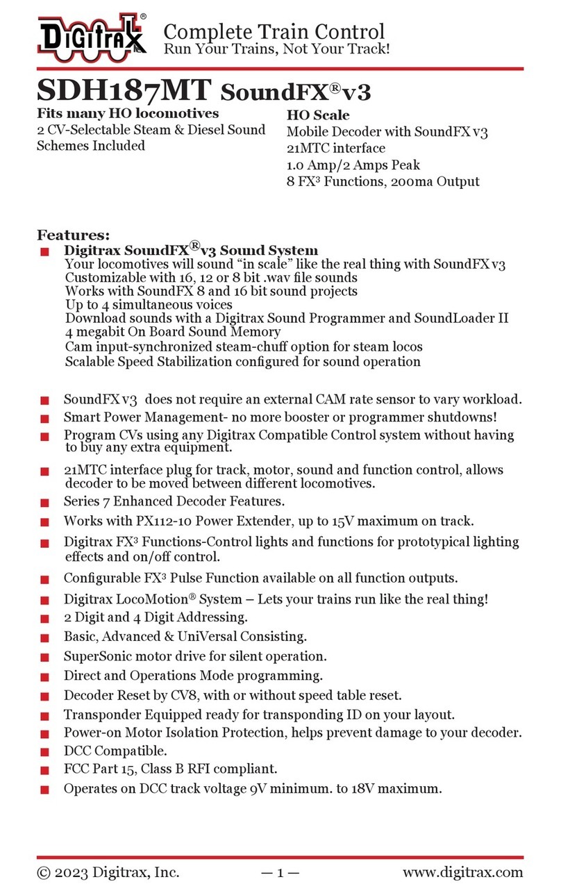 Digitrax SoundFX SDH187MT User manual Digitrax SoundFX SDH187MT User manual