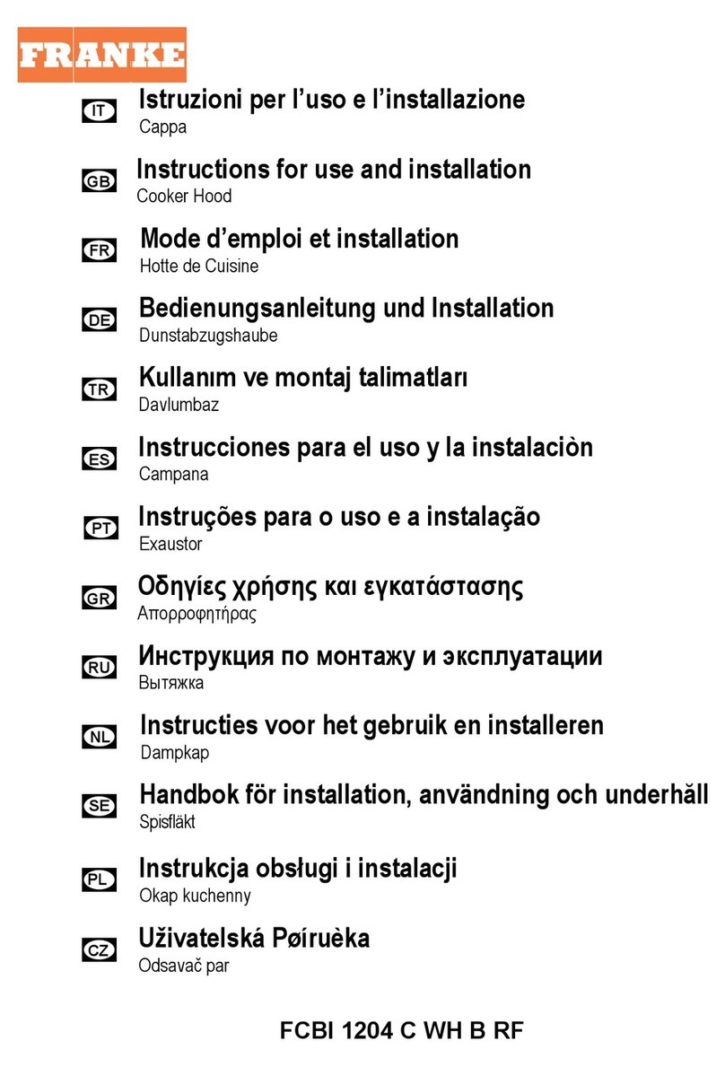 Franke FCBI 1204 C WH B RF Operation manual