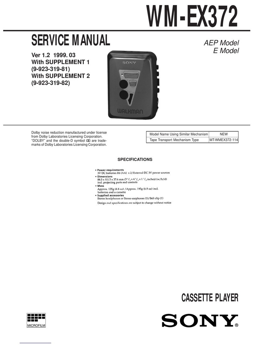 Sony Walkman WM-EX372 User manual Sony Walkman WM-EX372 User manual