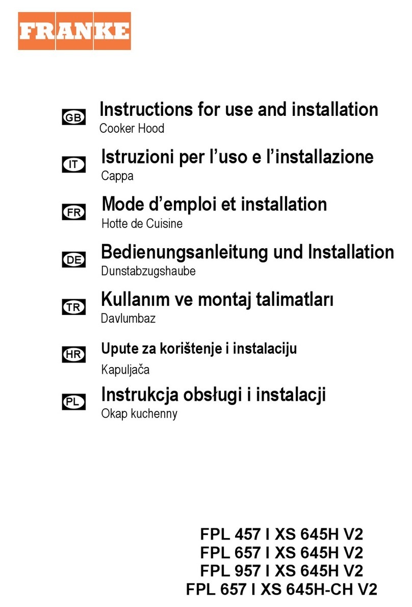 Franke FPL 457 I XS 645H V2 Operation manual