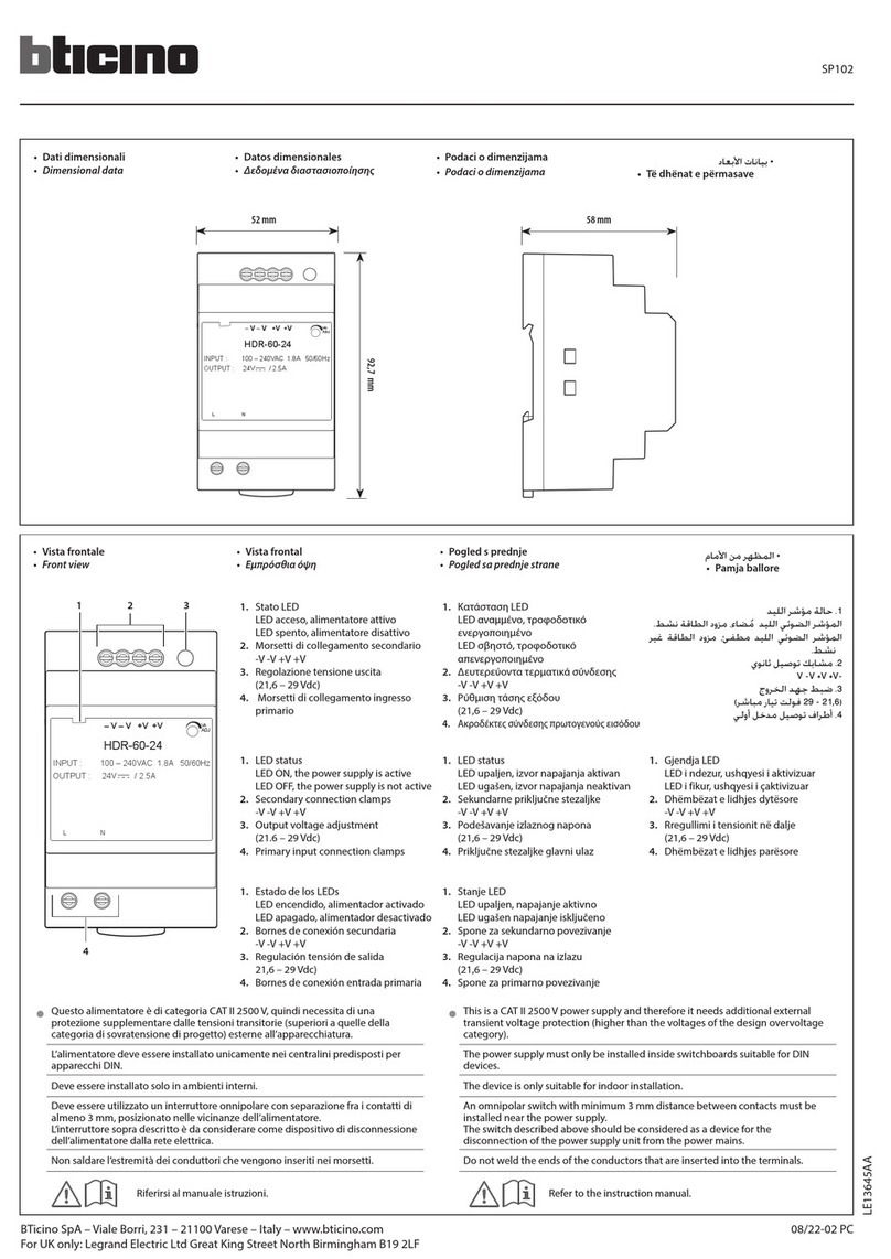 Bticino SP102 User manual Bticino SP102 User manual