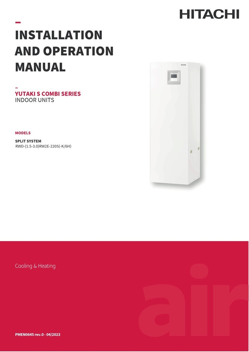 Hitachi YUTAKI S COMBI Series Installation and operation manual Hitachi YUTAKI S COMBI Series Installation and operation manual