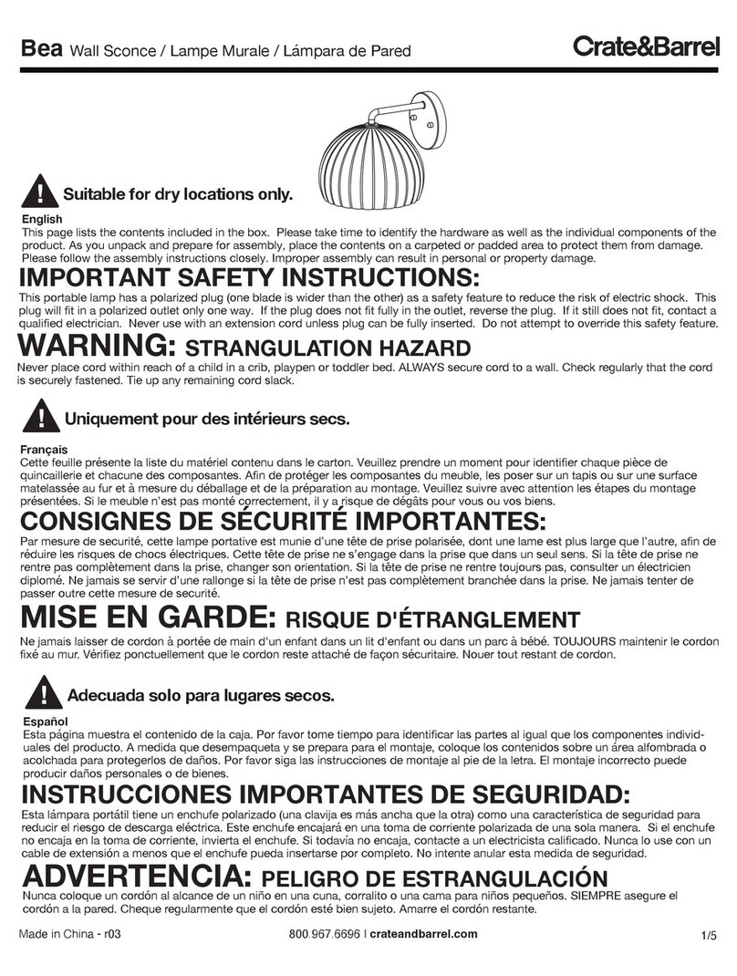 Crate&Barrel Bea quick start guide