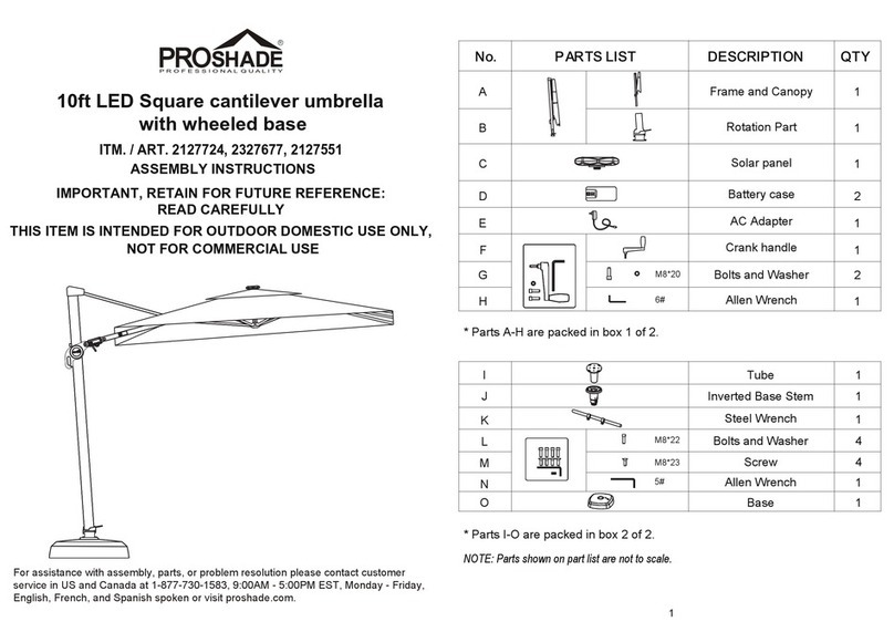 Proshade 2127724 User manual