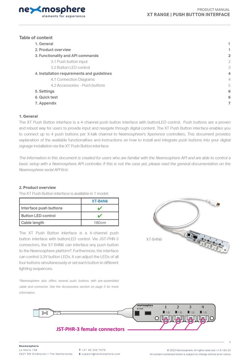 Nexmosphere XT Series product manual