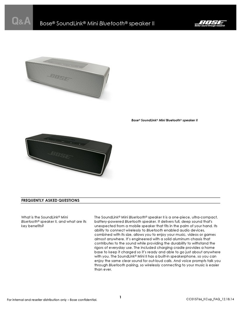 Q&Q Bose SoundLink Mini Bluetooth speaker II quick start guide