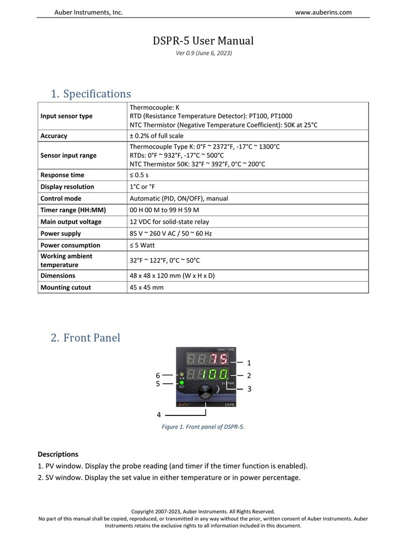 Auber Instruments DSPR-5 user manual Auber Instruments DSPR-5 user manual