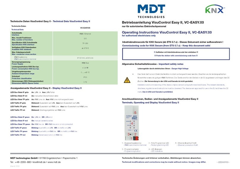 MDT Technologies VisuControl Easy II operating instructions