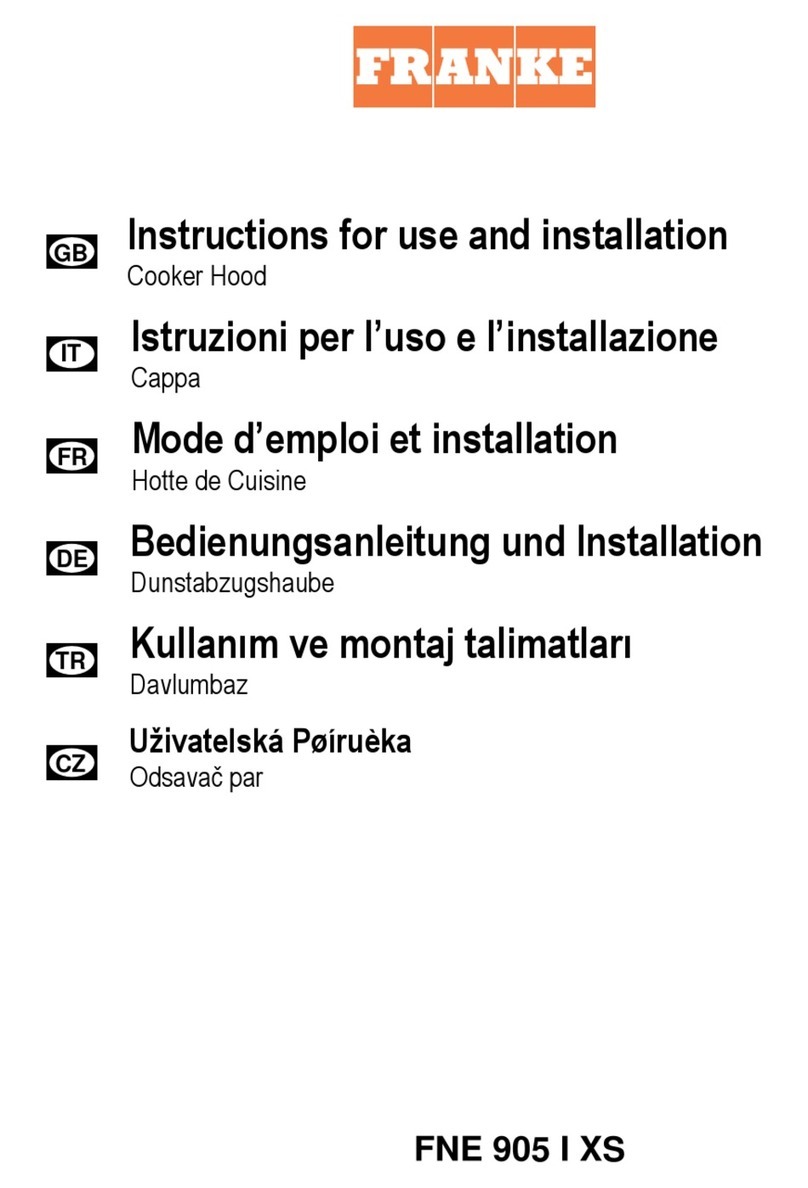 Franke FNE 905 I XS Instructions for use and installation