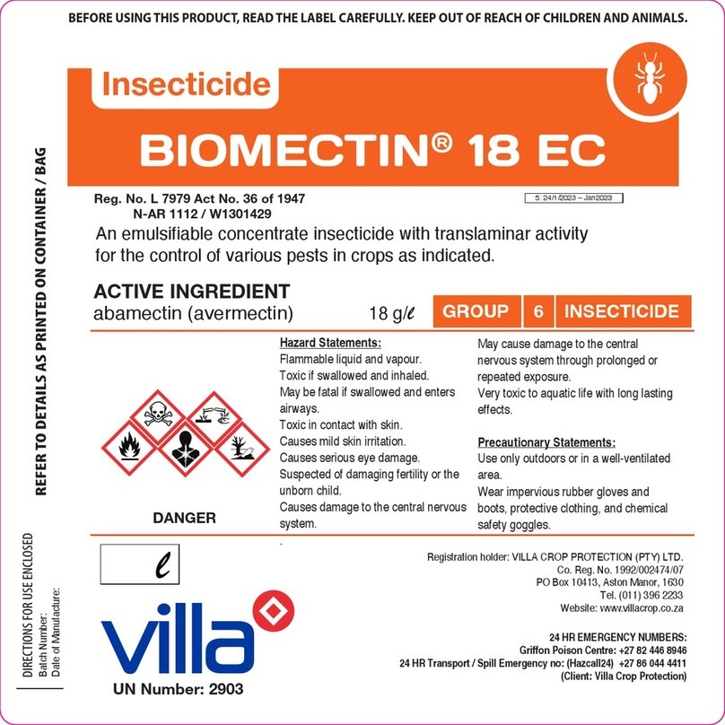 Villa Insecticide BIOMECTIN 18 EC manual