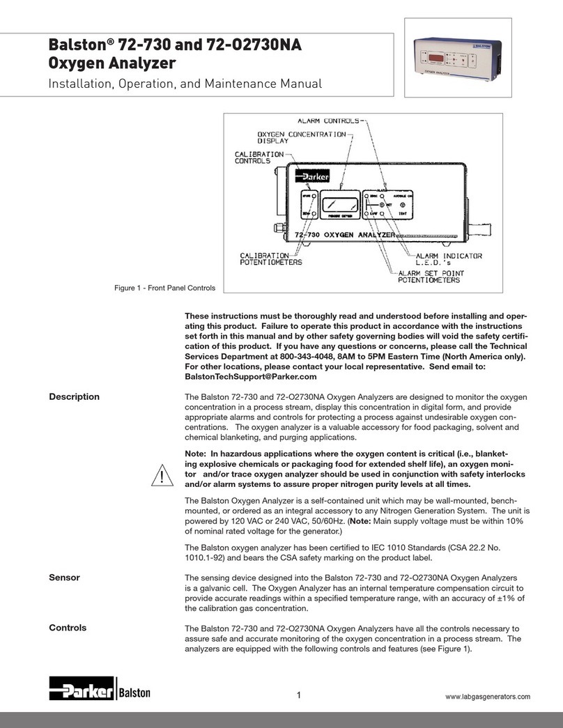Parker Balston 72-730 Installation, operation and maintenance manual
