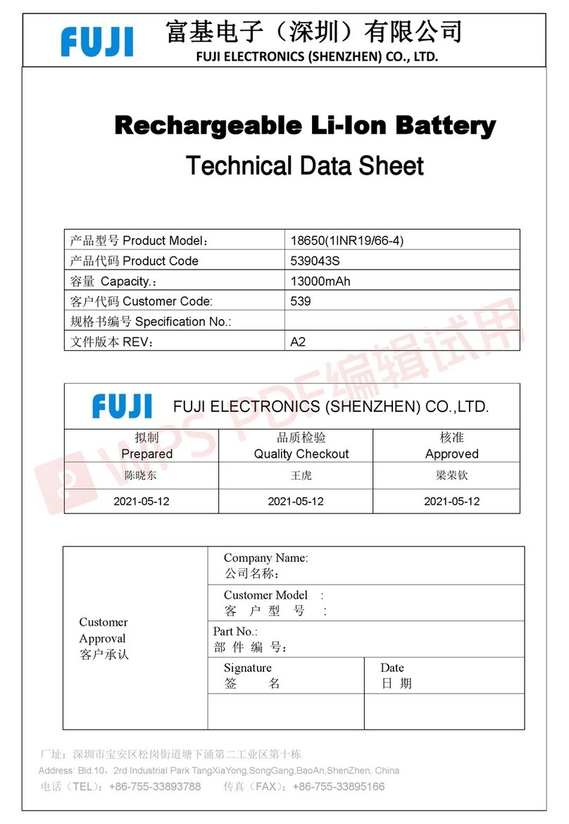 FujiFilm 18650 Technical data sheet