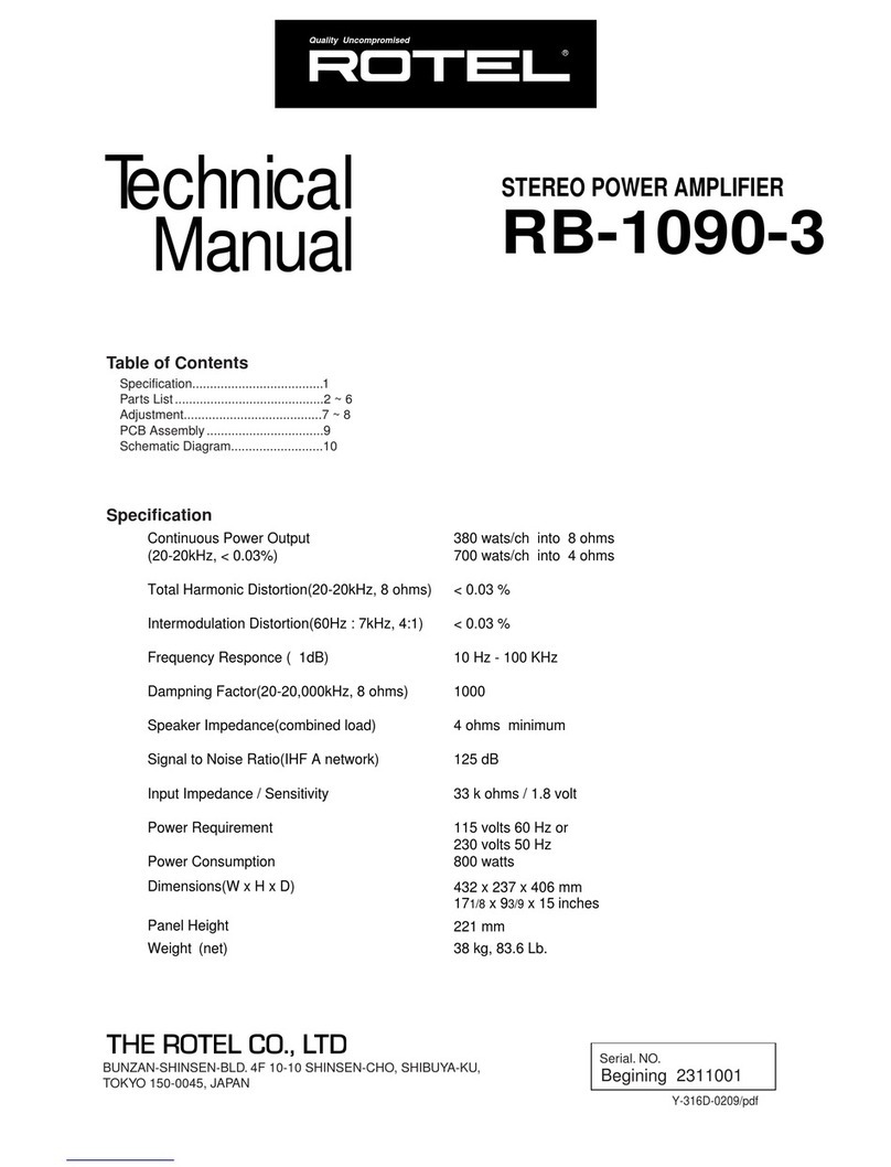 Rotel RB-1090-3 Technical manual