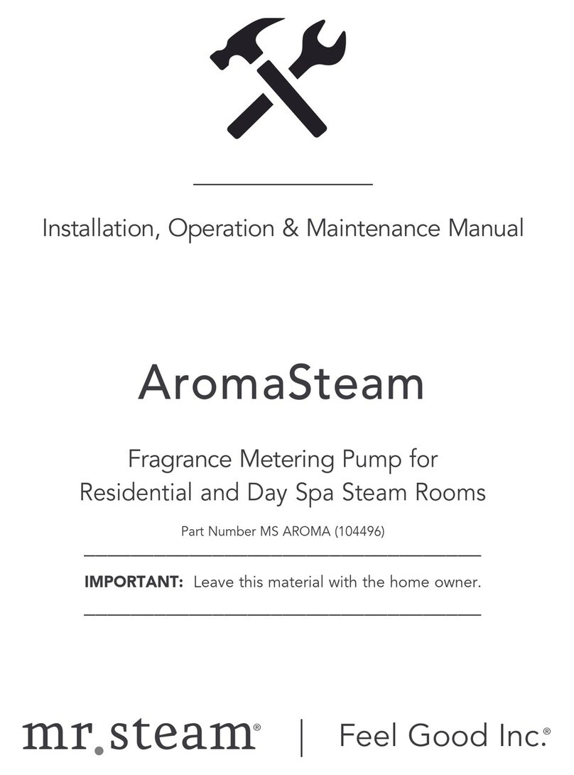 Feelgood mr. steam AromaSteam MS AROMA Installation, operation & maintenance manual